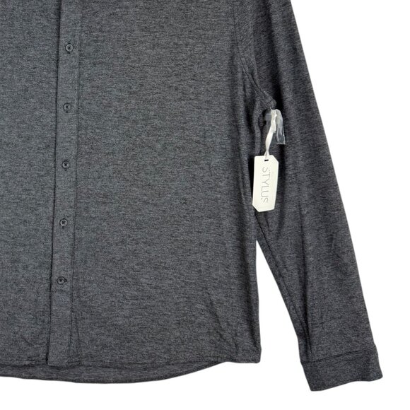 Stylus Men's Long Sleeve Stretch Buttons Casual French Indigo Shirt Size XXL NWT - Picture 5 of 11